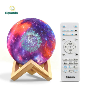 Moon Lamp Quran Speaker - 3D Starry Night Light with Bluetooth, App & Remote Control, 18 Reciters & 15 Translations - Ramadan deals home Gift .