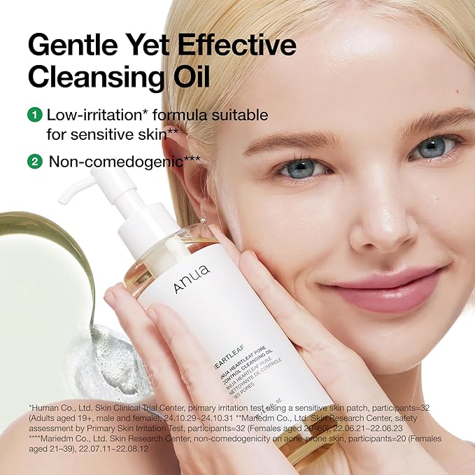 ANUA Heartleaf Pore Control Cleansing Oil, Oil Cleanser for Face, Makeup Blackhead Remover, Double Cleansing, Facial Cleanser, Mild Ingredients, Korean Skin Care 6.76 fl oz(200ml)